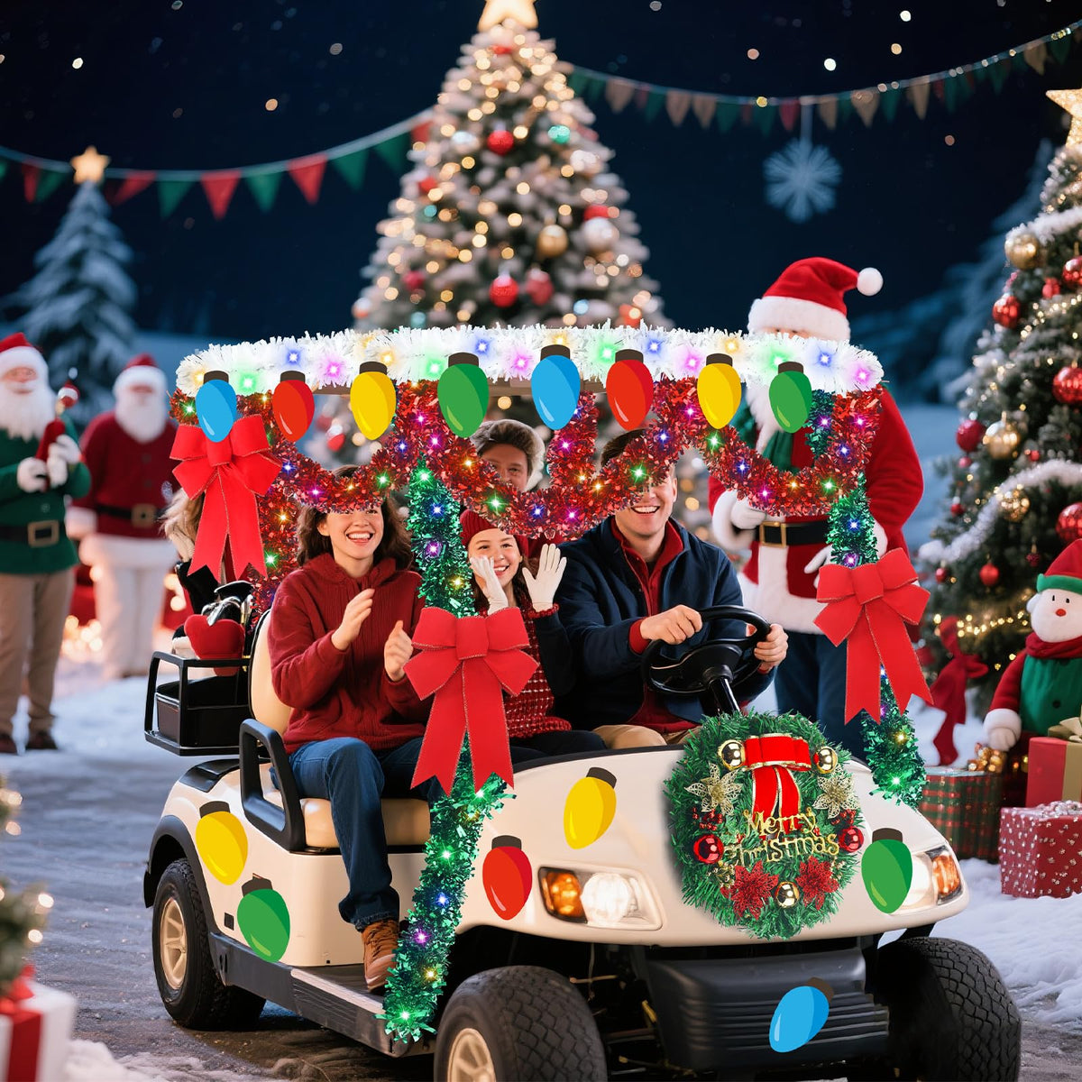Luinabio colored light strings illuminate the cart for festive evenings