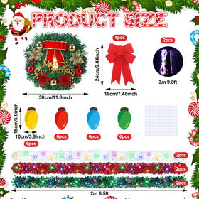 Luinabio red tinsel framing cart rails with sparkling festive touch