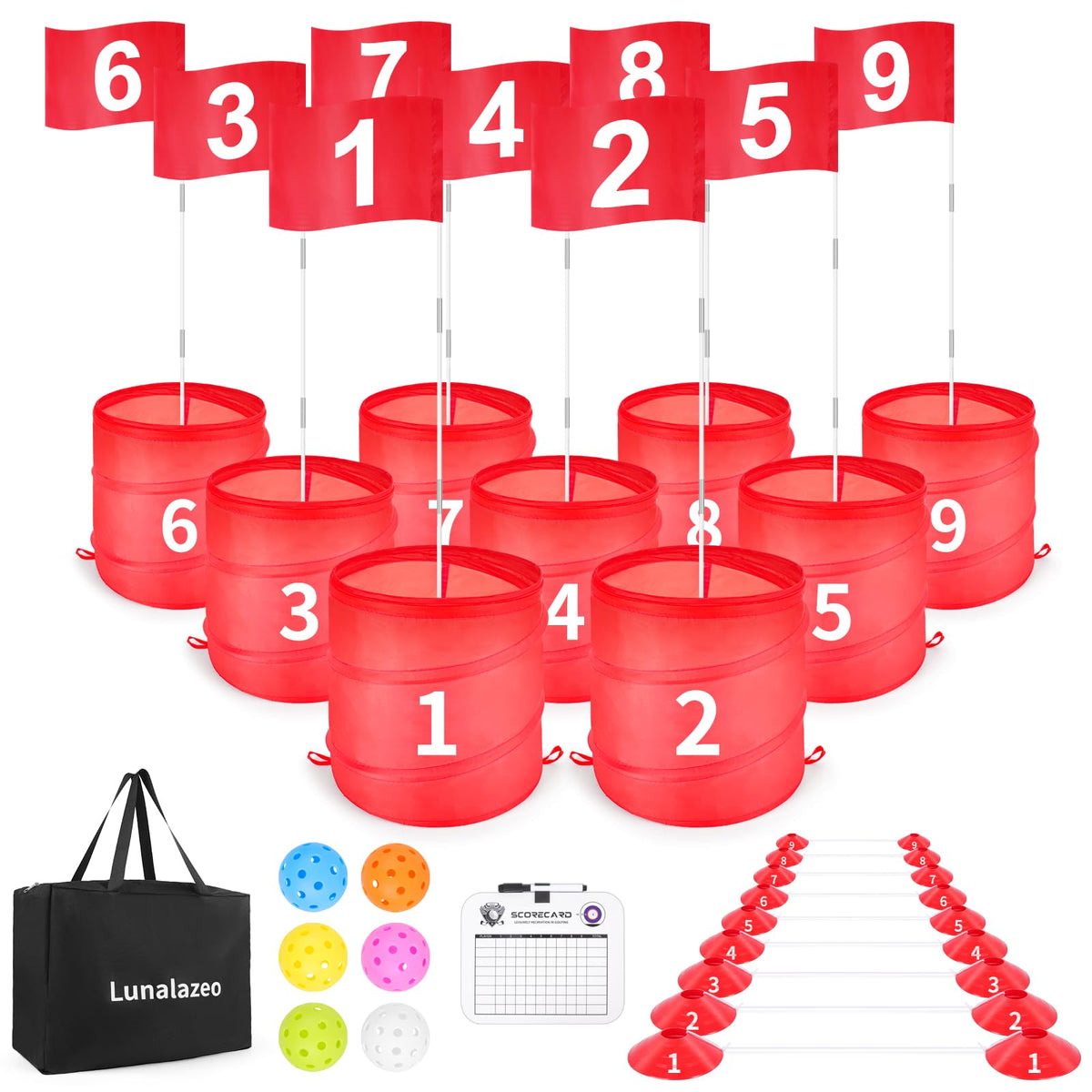 Lunalazeo golf bucket backyard setup for easy play anywhere