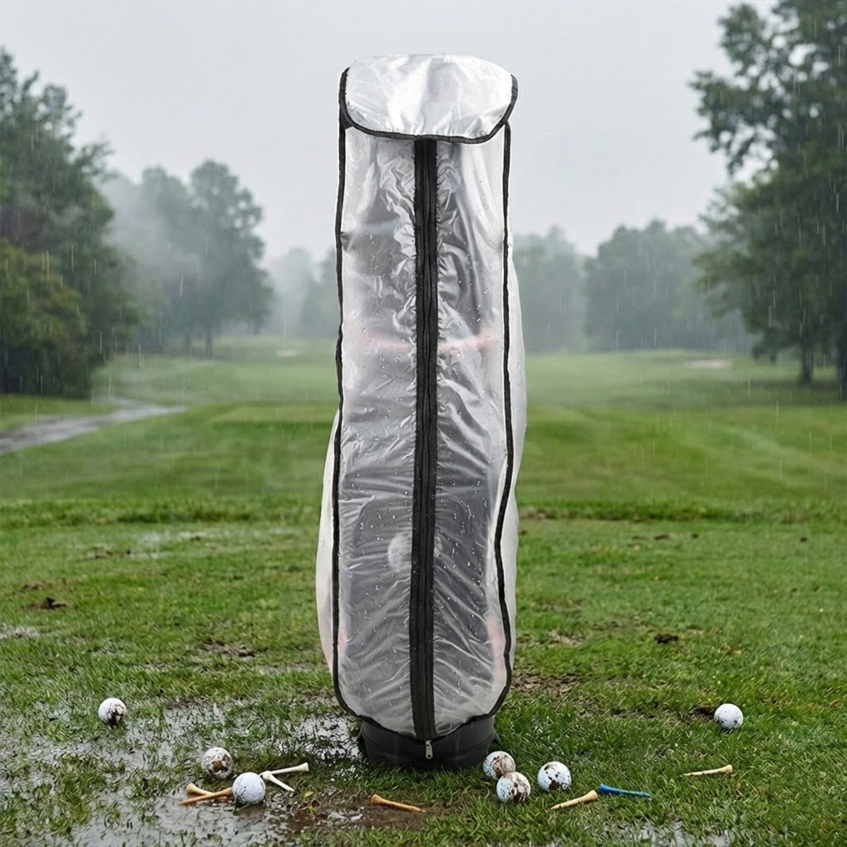 Lunarthos smooth top-to-bottom zipper enables quick access to clubs.