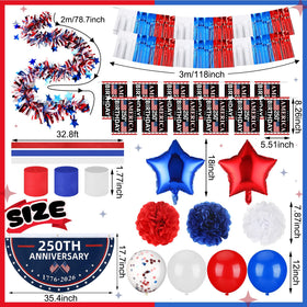 Lunmon patriotic flowers brighten the setup with red, white and blue accents