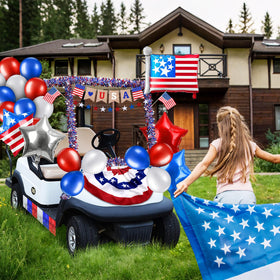 Lunmon American fan flag decor for tables or ceilings.