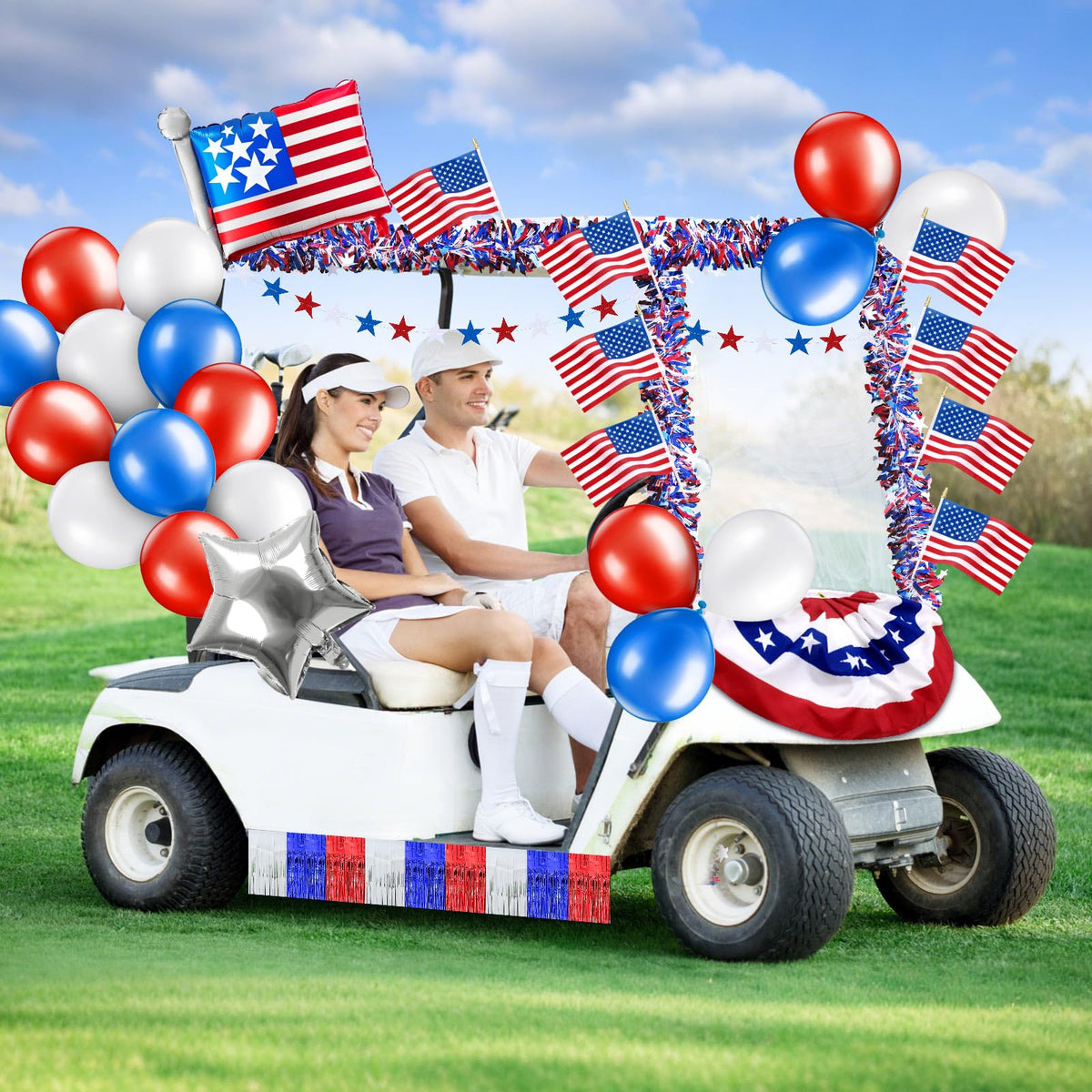 Lunmon American flag banners brighten walls, windows with patriotic style.