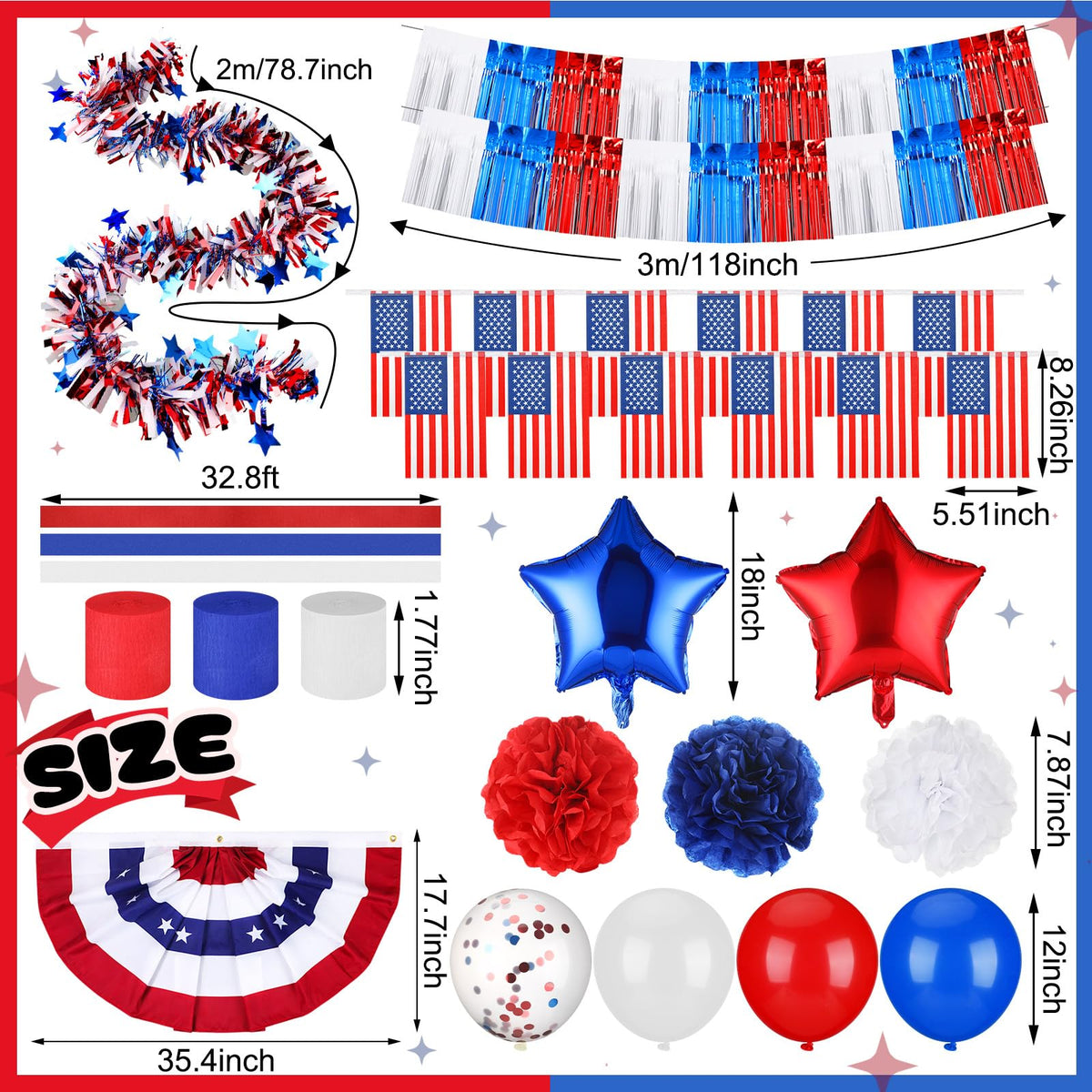 Lunmon American flag pennant enhances patriotic style for golf carts.