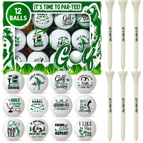 Lunmon funny golf balls 12-set with playful designs for gifting and fun rounds.