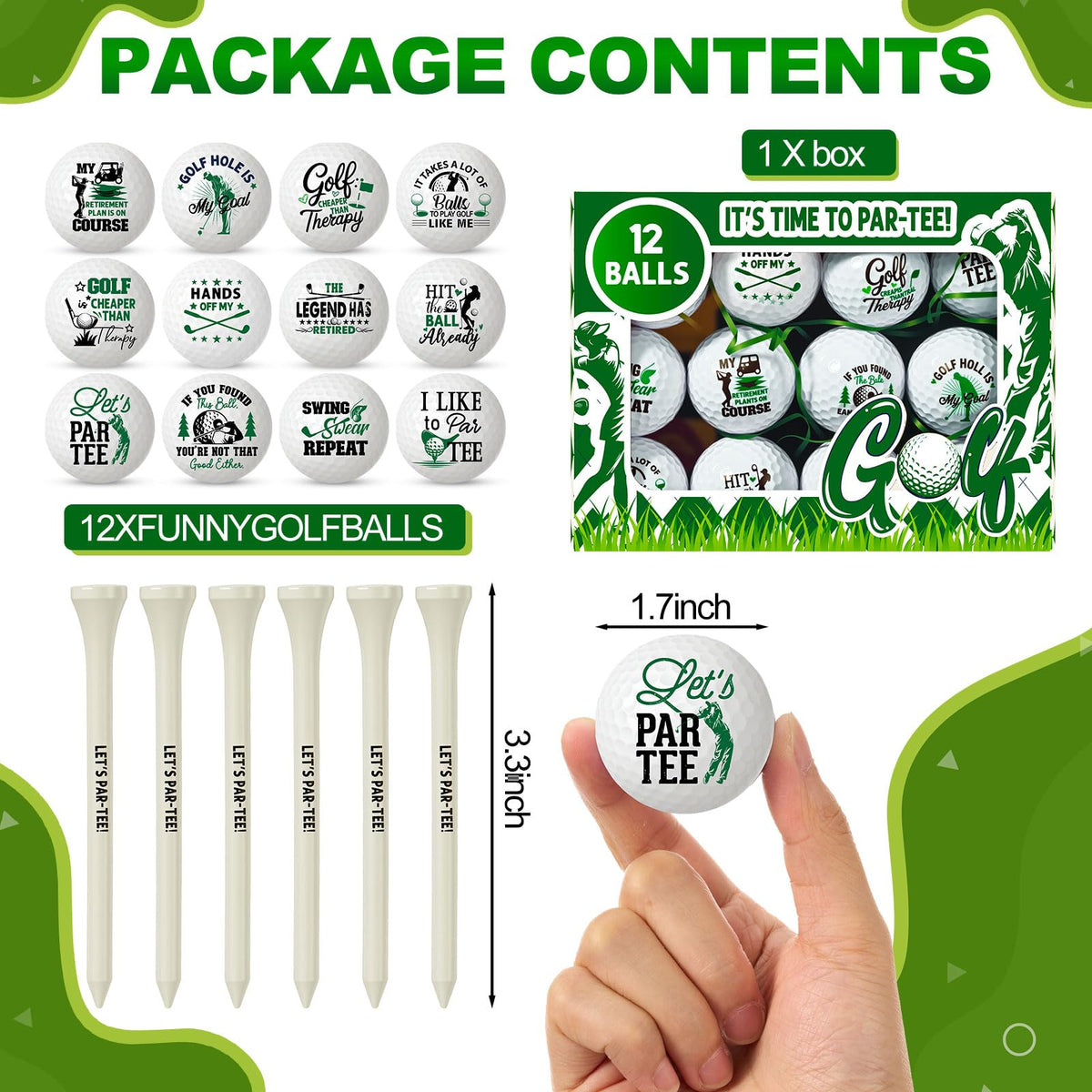 Lunmon golf tees 6-pcs for practice rounds and easy setup.