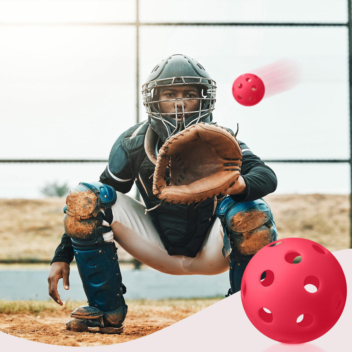 Lunmon red practice baseball for backyard and club sessions