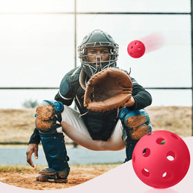 Lunmon red practice baseball for backyard and club sessions