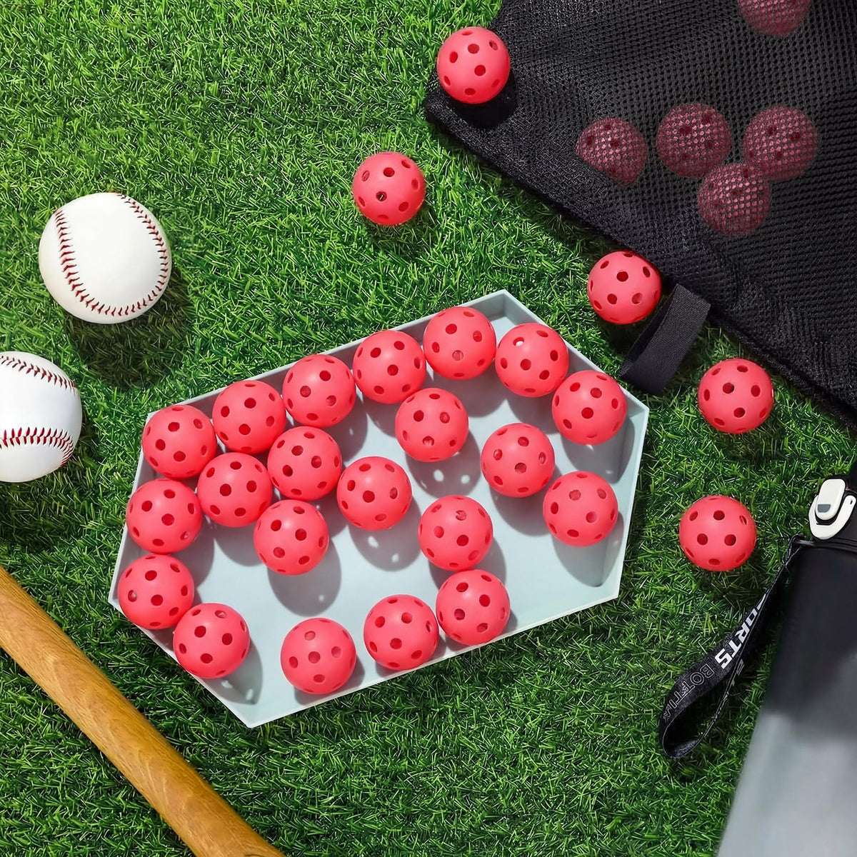 Lunmon small 42mm plastic baseballs for safe indoor practice
