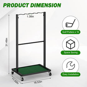 Luplom metal golf club organizer keeps clubs secure and stable indoors.