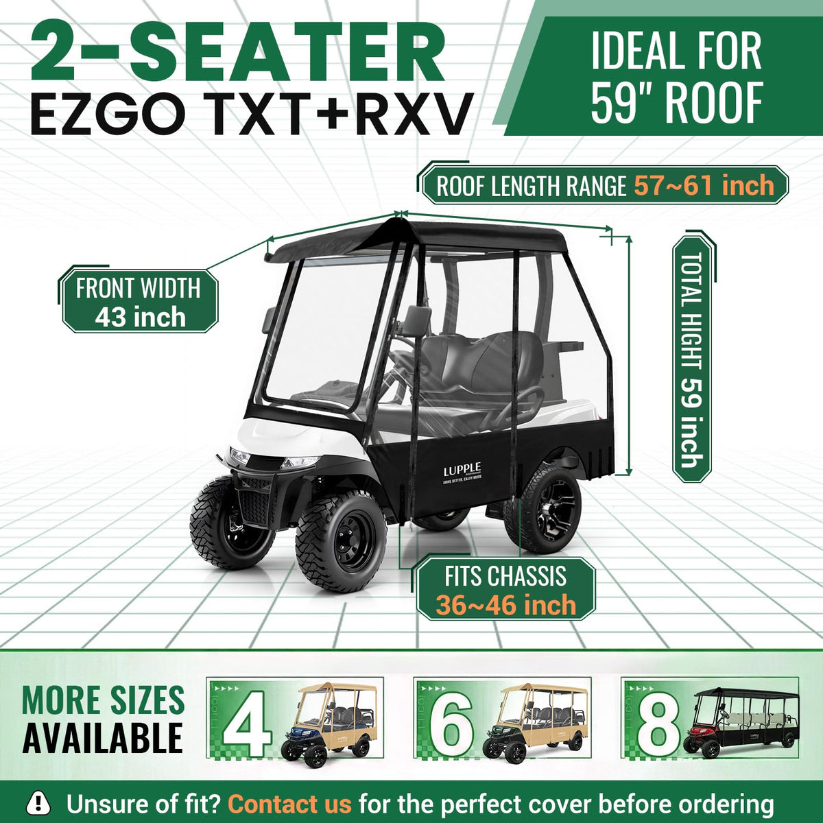 LUPPLE extended rear space for cargo and accessories on the course.