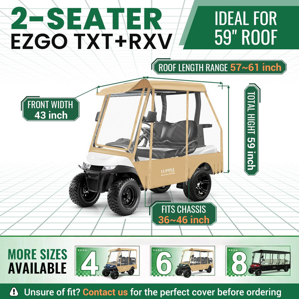 LUPPLE enclosure shows extended rear space for cargo and clubs