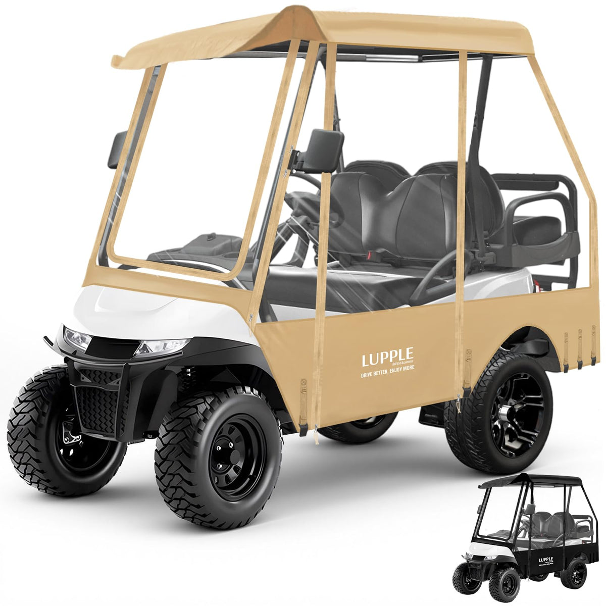 LUPPLE EZGO enclosure on 59-inch short roof for dry rides