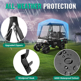 LUPPLE four-sided clear PVC windows offer visibility while shielding interior.