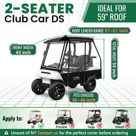LUPPLE 2-seat enclosure side view highlighting durable fabric and splash resistance