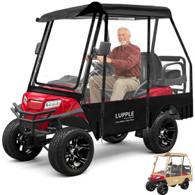 LUPPLE universal enclosure on a 59-inch roof golf cart, weather protection.