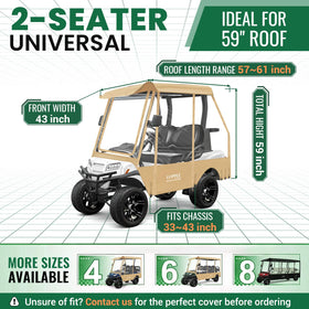LUPPLE universal golf cart enclosure side view highlights easy access for loading gear