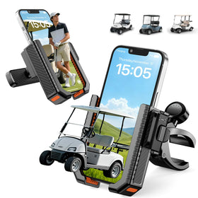 Luraines 2-in-1 magnetic-base golf holder secures phones on metal surfaces.