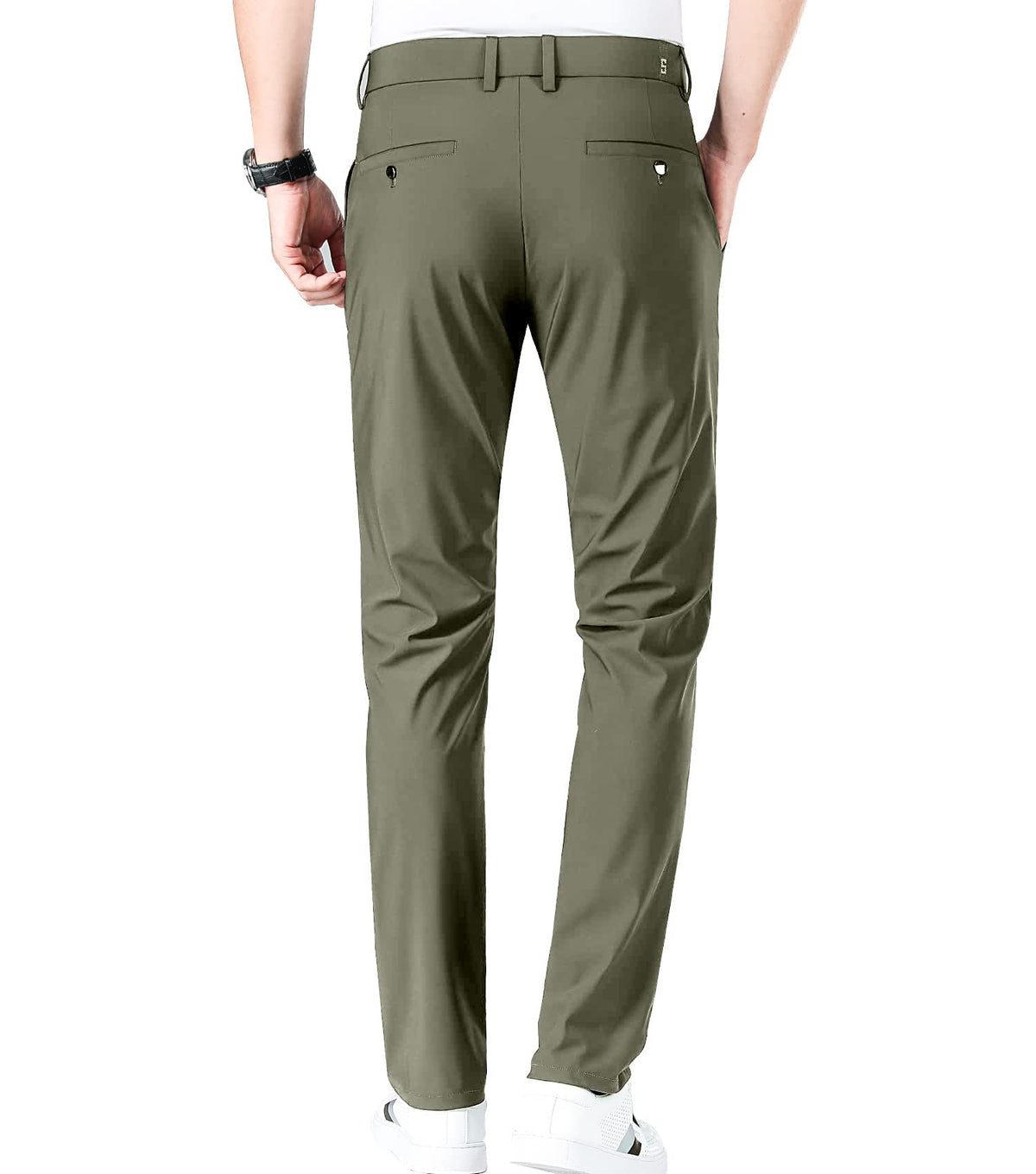 LUSHENUNI slim-fit stretch design highlighting tailored silhouette and mobility