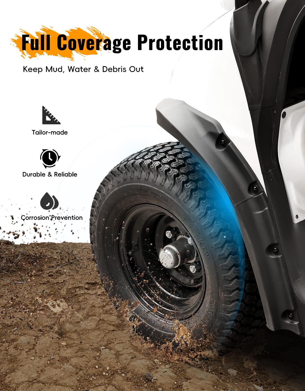 Luxemoto 10-piece fender flare kit includes mounting hardware for quick bolt-on install