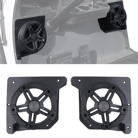 LUXEMOTO 6.5-inch speaker enclosures mounted under EZGO TXT front for focused sound