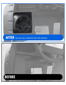 Luxemoto 65-inch under-dash bracket right view secures 6.5-inch speakers