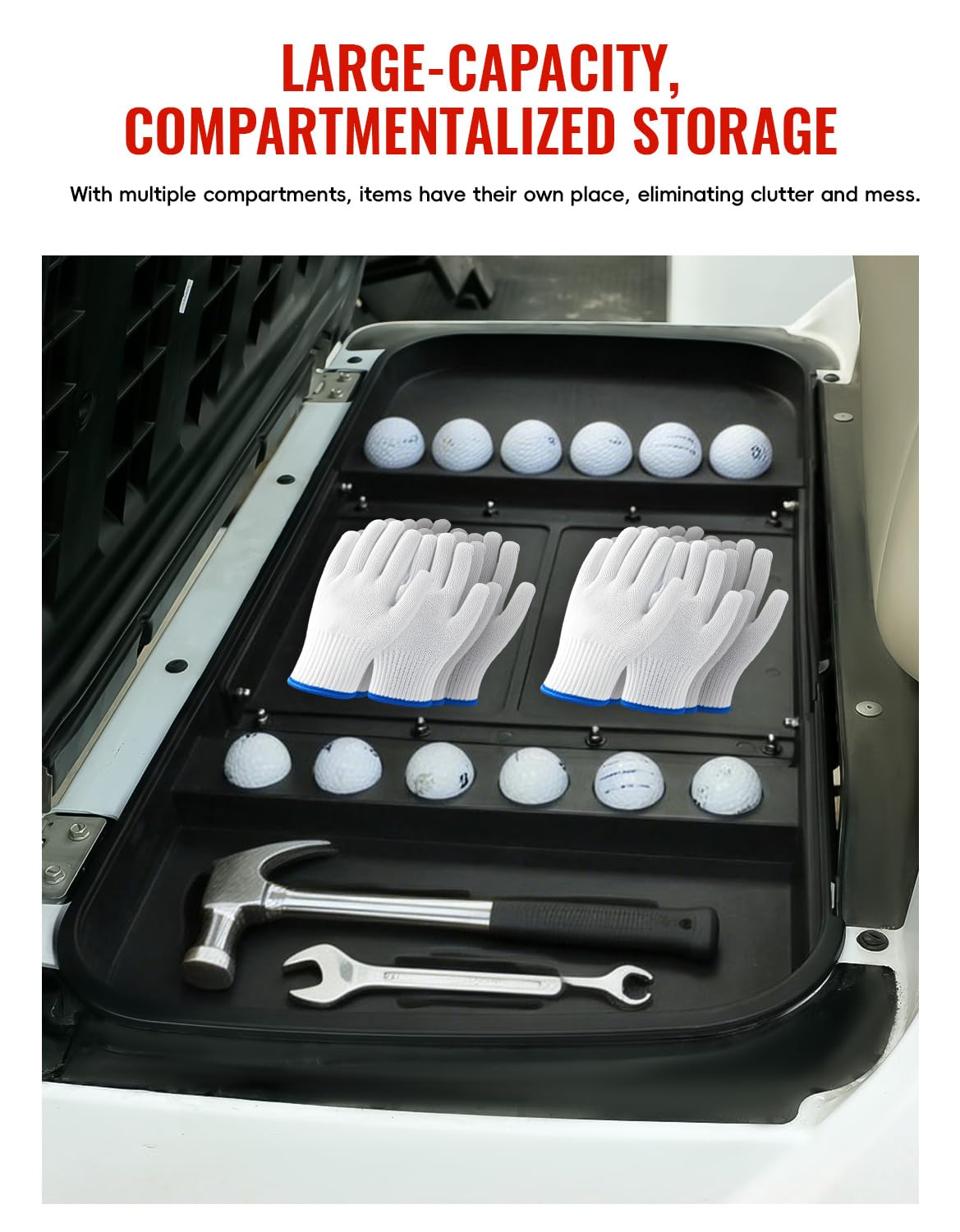 Durable ABS plastic finish of LUXEMOTO storage tray resisting everyday wear