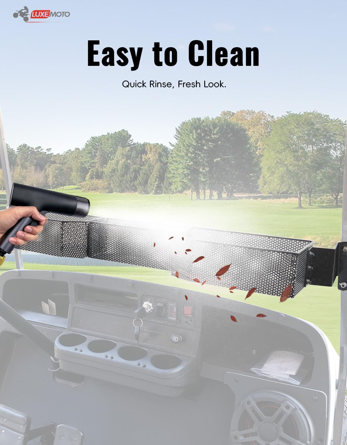 Luxemoto brackets and screws included for quick, no-drill mounting.
