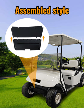 Shield compatibility with EZGO TXT models enhances front-end protection during rides