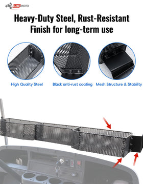 Luxemoto drill-free installation with included brackets for EZ-GO TXT.