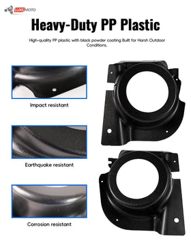 Luxemoto durable PP material emphasizes rugged outdoor durability.
