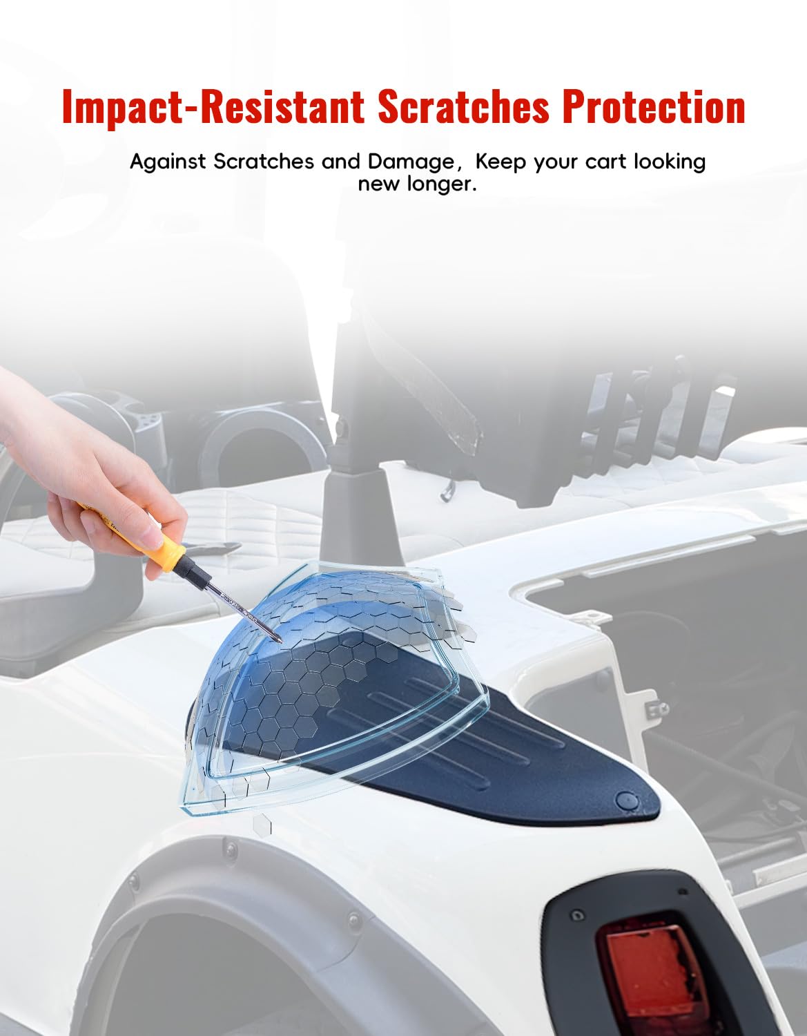 LUXEMOTO EZGO RXV rear guard panel adds body protection.