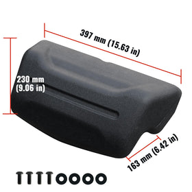 Packaging includes bumper, hardware, and installation manual for LUXEMOTO front bumper
