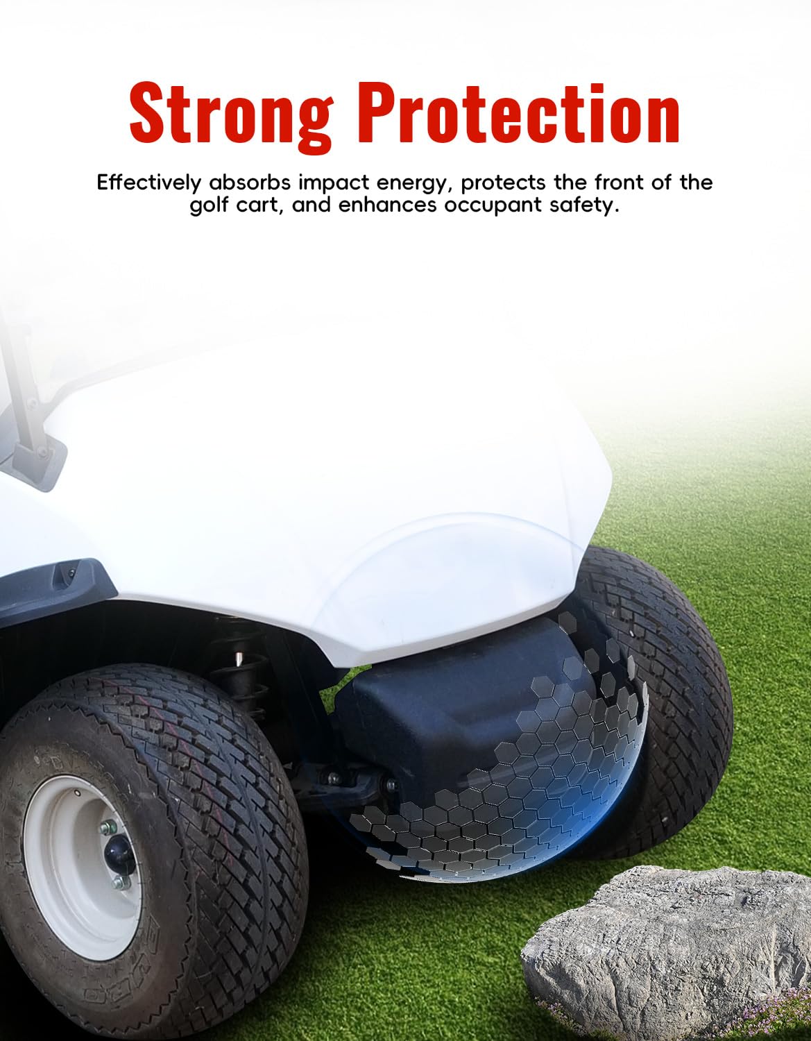 Front bumper in high-impact PP material for outdoor durability