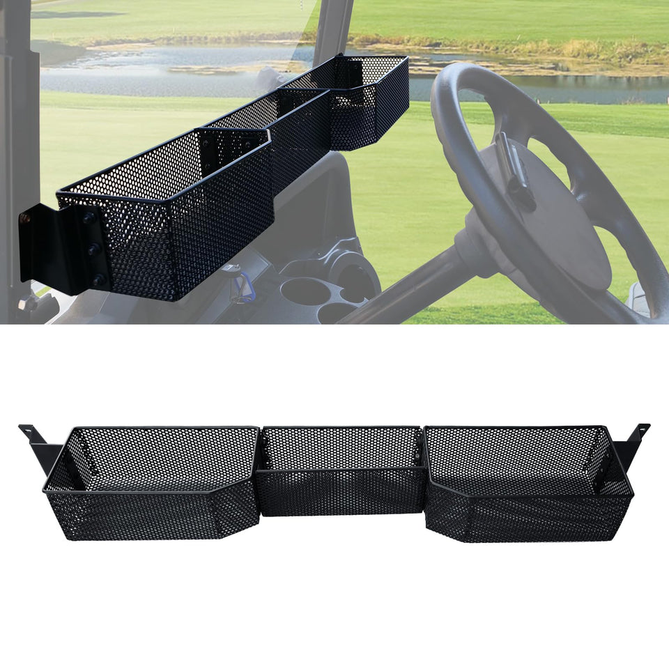 LUXEMOTO front inner basket for EZ-GO RXV 2008+ with seamless fit and accessible storage.
