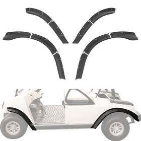 Luxemoto golf cart fender flare front view highlighting rugged, OEM-style upgrade