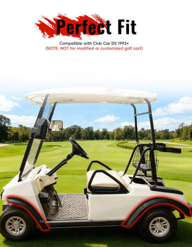 Luxemoto fender flare on Club Car DS demonstrates seamless integration