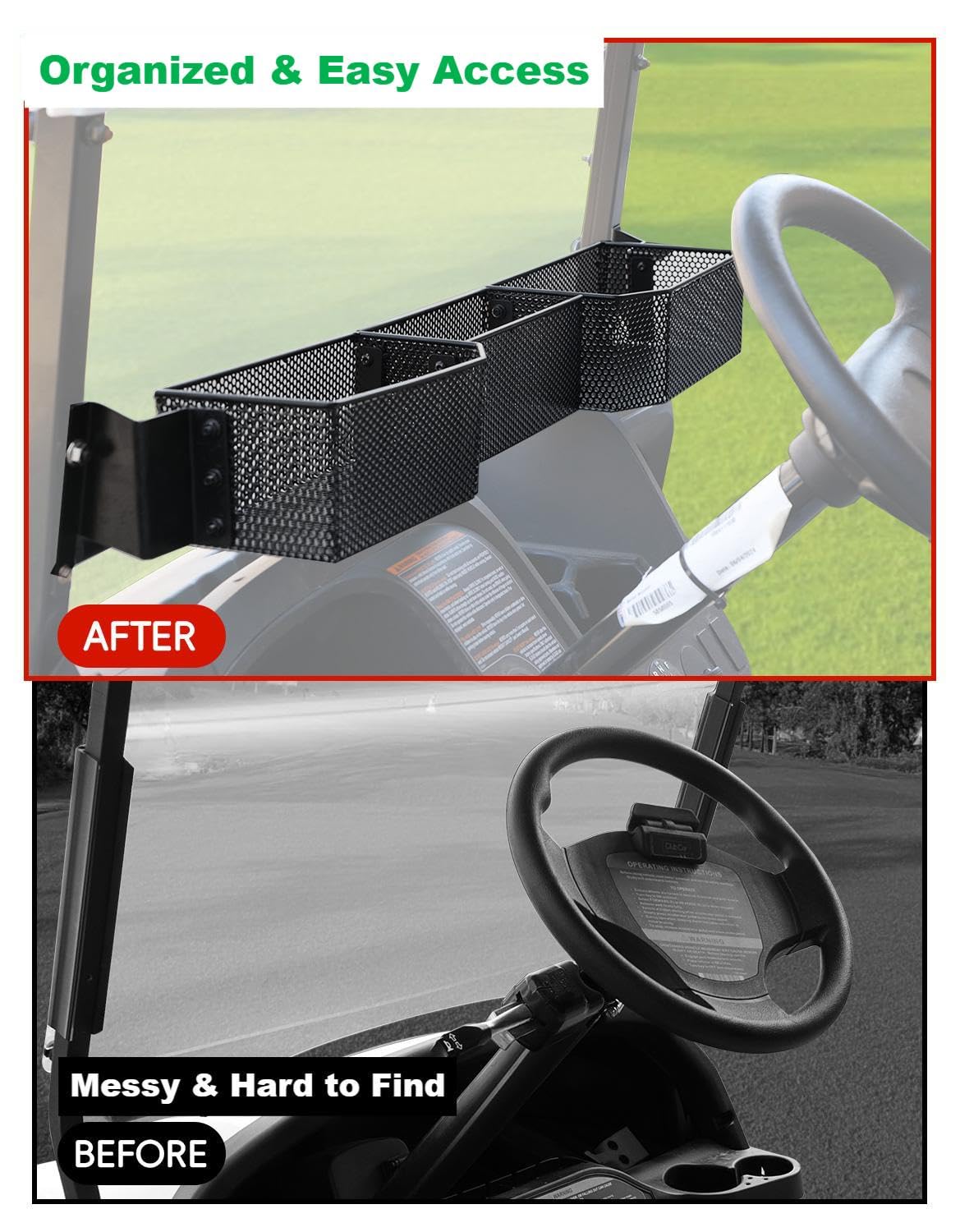 Heavy-duty iron mesh basket detail with robust construction.