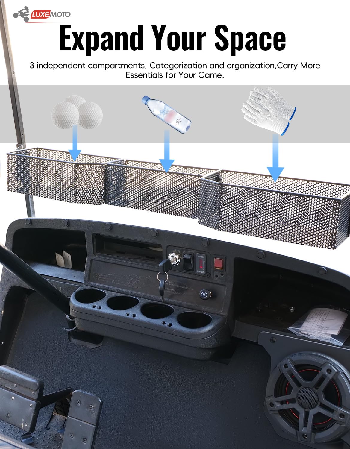 Luxemoto heavy-duty metal construction provides reliable load-bearing on uneven terrain.