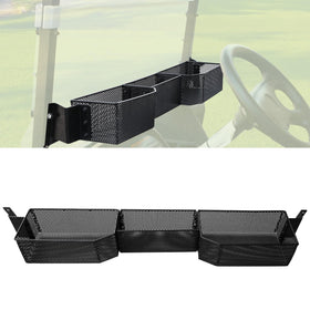 LUXEMOTO inner front storage basket on EZGO Valor 2025, angled view for quick access.