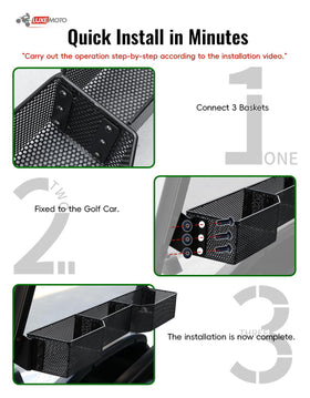 No-drill installation brackets included for EZGO Valor fit.