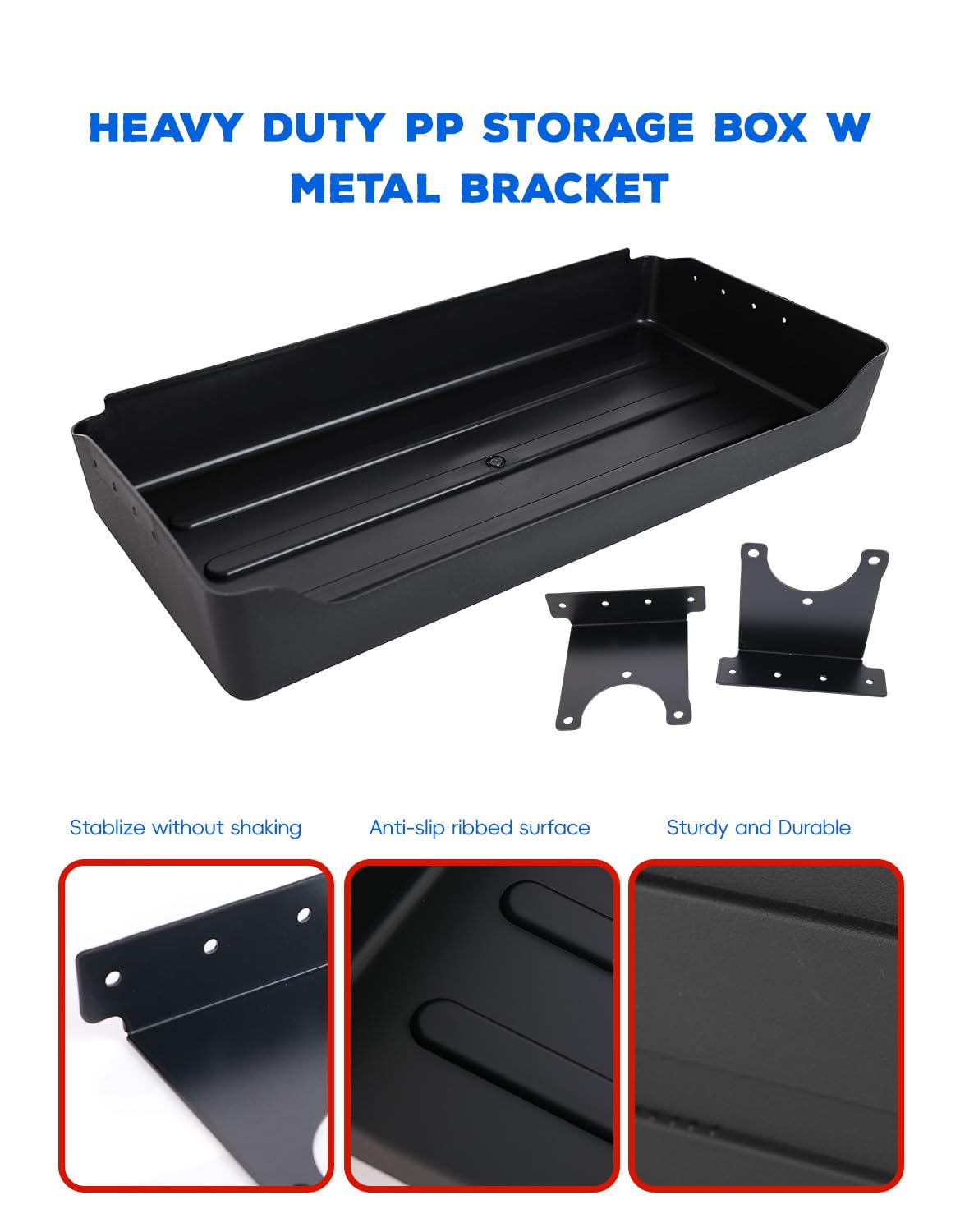 Luxemoto overhead storage tray open compartment highlights easy access to stored items.