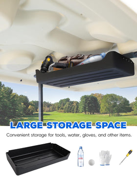 Luxemoto overhead storage tray on Tempo 2025 rear view shows spacious interior.