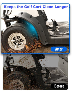 LUXEMOTO rear fender flare for EZ-GO RXV adds rugged style while guarding rear panels.