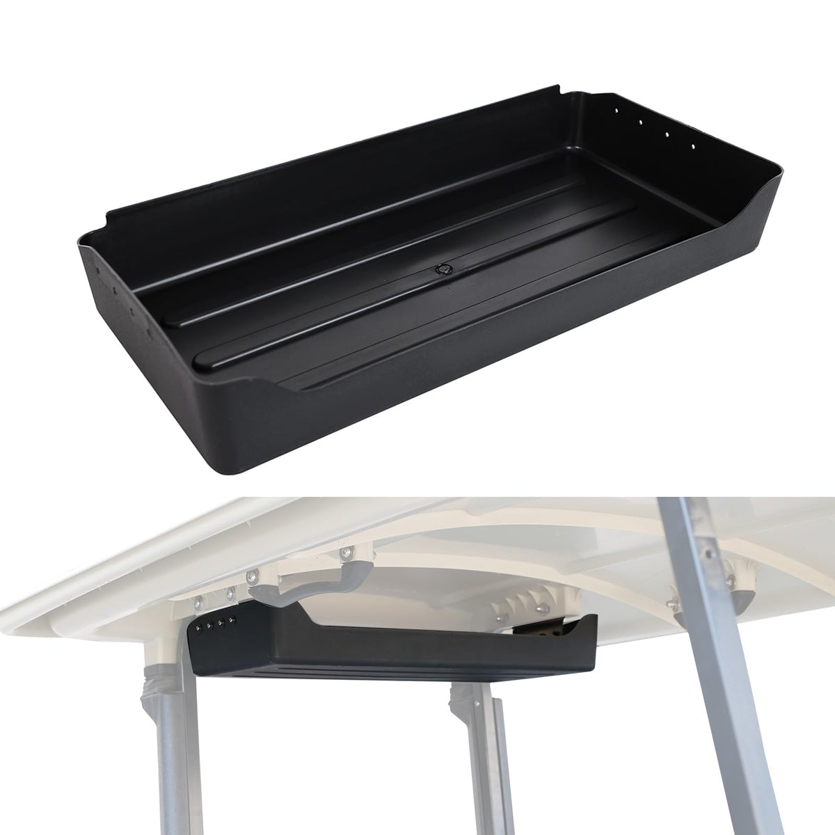 Luxemoto rear overhead storage tray for Yamaha Drive2 G29 on the roof with organized gear.