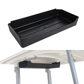 Luxemoto rear overhead storage tray for Yamaha Drive2 G29 on the roof with organized gear.