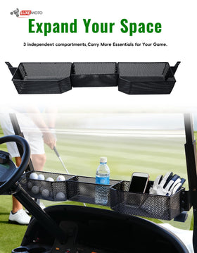 Three-compartment design on EZGO Valor 2025 for organized essentials.