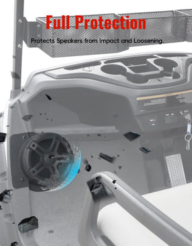Luxemoto under-dash kick panel installation view shows precise fit