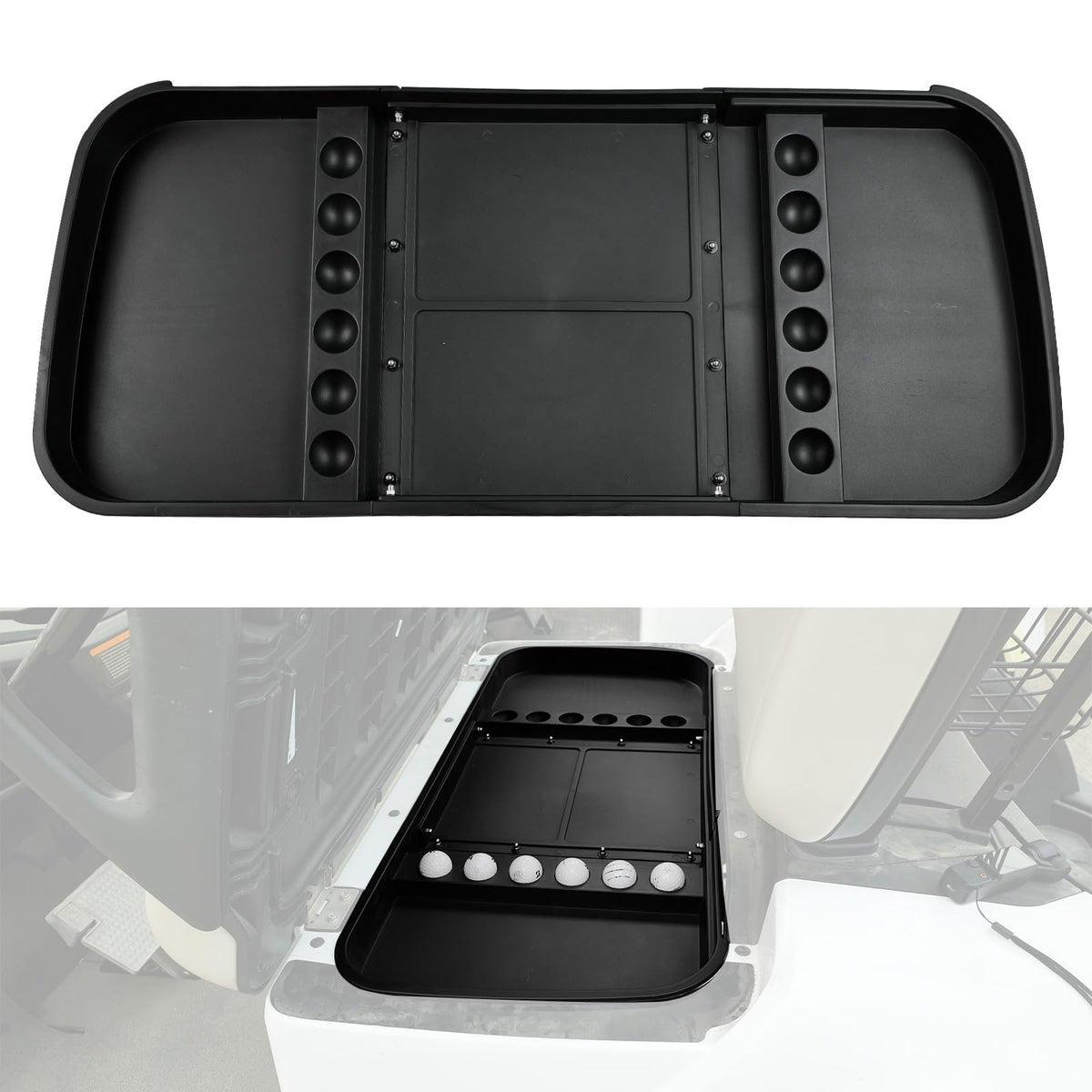 LUXEMOTO underseat storage tray installed in Yamaha G29 Drive2 for organized storage