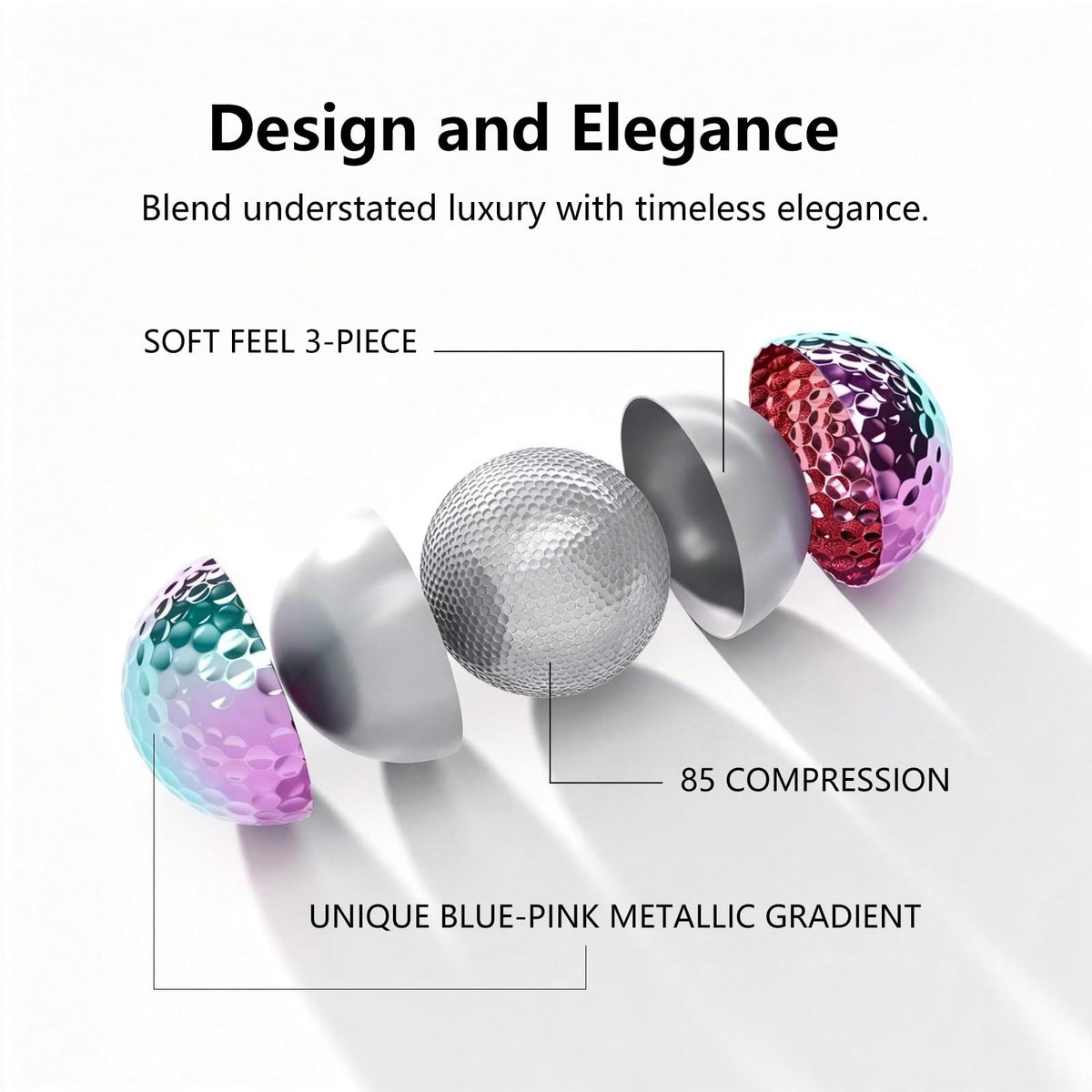 LUXPACE gradient golf ball helps track flight on the course.